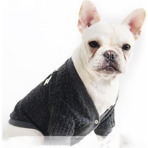 Cat Sweater Winter Dog Clothes Pug Clothes Bulldog Costume Dog Cardigan Pet Knit Apparel Sweater Dog Coat Clothing Chihuahua