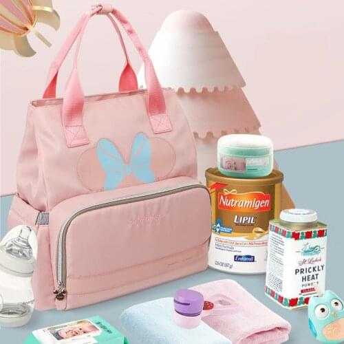 Disney Mickey Diaper Bag Waterproof Wet Bag Backpack Large Capacity Baby Bags For Mom Nappy Bag Travel Stroller Care Handbag