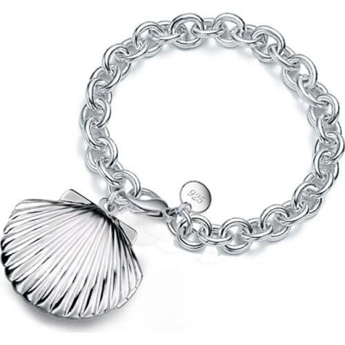 High Quality Simple Brand 925 Sterling Silver Charm Bead Bracelet/Bangles Women Jewelry for Wedding Party Photo Locket