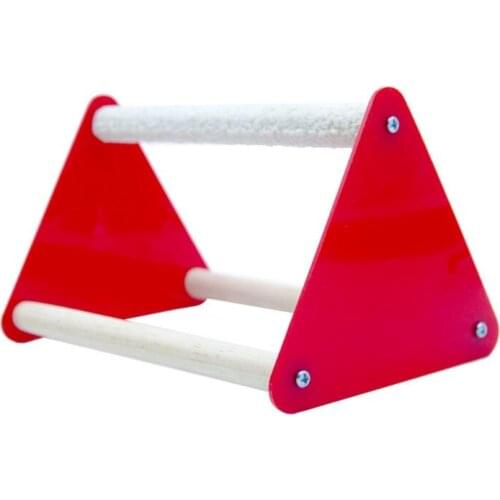 Bird Perch Bracket Bite Grinder Claw Fun Toys Parrot Triangle Acrylic Stand