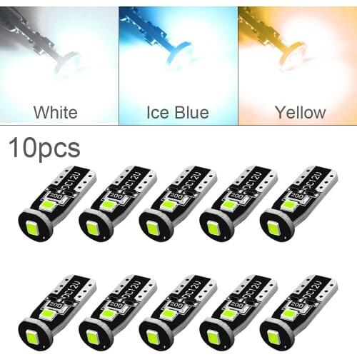 10pcs Super Bright Error Free 194 168 175 2825 W5W T10 912 LED Bulbs Xenon White 3030 Chipset for Car Interior New