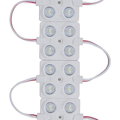 100pcs LED Module 4 LED 160 Deg with Lens White 2835 SMD 2.0W Waterproof Decorative Back Light for Letter Advertising Signs