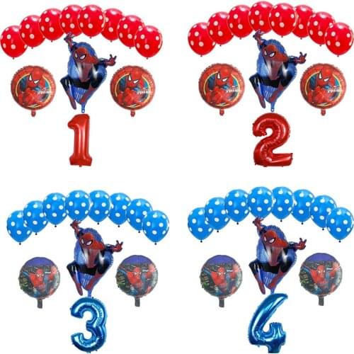 12pcs/lot Marvel Spider-man Helium Foil Balloon Baby Shower Decor Birthday Party Decoration boys Kids Toys Gift Air Globos