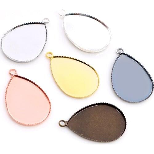 18x25mm 13x18mm 10x14mm High Quality Copper Drop Style Tooth Cabochon Base Cameo Settings Necklace DIY Jewelry Making