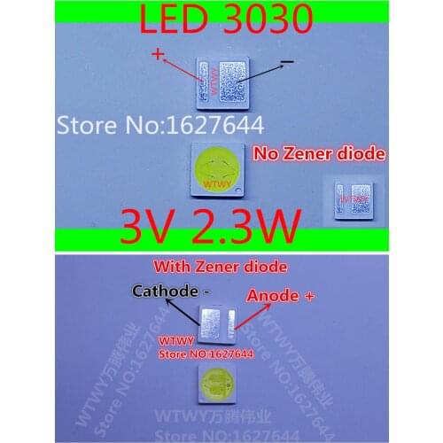 200Pcs JUFEI LED 3030 LED TV Backlight Cool white Backlight High Power 2.3W 3V 3030 For LED LCD TV Backlight Application