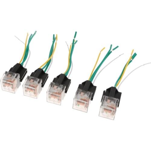 5Pcs 80A 4Pin SPST Relay & Socket 4 Wire Auto Lighting Controller 12V