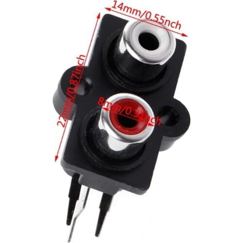 5 Pcs PCB Mount 2 Position Stereo Video Jack RCA Female Connector