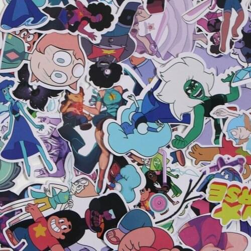 50pcs Cartoon Steven Universe Cartoon Fun Sticker PVC Trunk Mobile Phone Decoration Stickers
