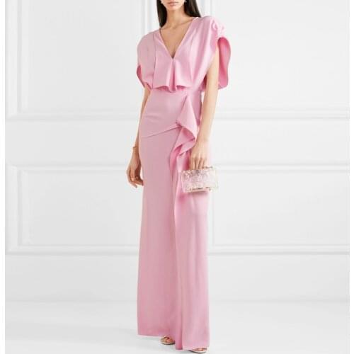 2020 Acetate Sale Dress Zanzea Maxi Dress Womens Summer Fashion Temperament V-neck Slim Slimming Split Bag Hip Long Female