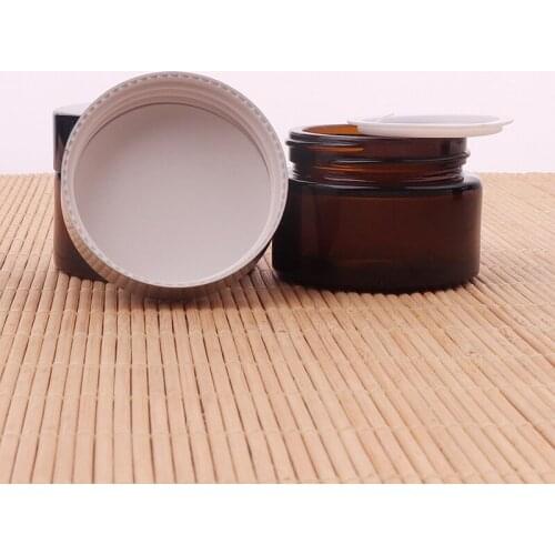 50g Cosmetics Jar Box Makeup Cream Bottle Face- cream Bottle Portable Ointment Bottle Brown Glass Empty Bottle