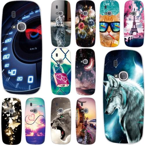 Print TPU Cover For Nokia 3310 2017 Back Phone Case For Nokia 3310 2017 Silicone Case Painted Pattern Butterfly Flower Cute Cat