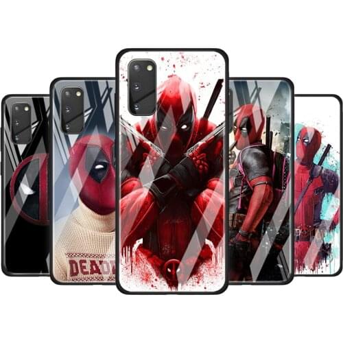Marvel Hero Deadpool Tempered Glass Cover For Samsung Galaxy S20 S10 S9 S8 S10E FE Ultra Plus Lite Phone Case