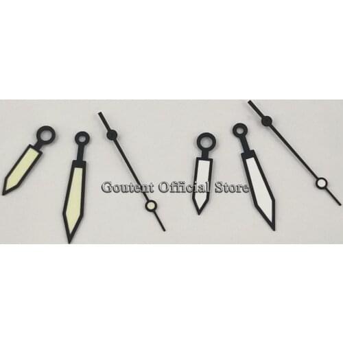 Goutent Black Watch Hands Set Green Luminous Hand Fit ETA 2836 2846 2824 2834 Movement Watches