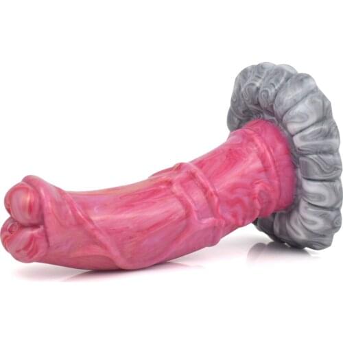 Gory Raw Meat Color Animal Horse Dildo Curved Huge Penis With Suction Cup Female Masturbator Sex Toys for Anal adult toy