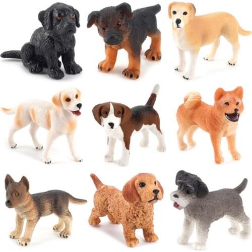 1Set/9Pieces Mini Dog Figurines Interactive Realistic Model Figure PVC Simulation Animal Miniature Toy House Ornament 69HE