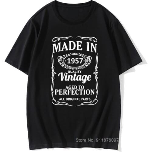 Vintage 1957 64 Years Old T Shirt Men Cotton Short Sleeve T-shirt Tshirt Camiseta Novelty Funny New Birthday Gift