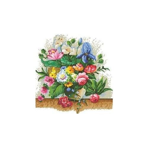 Cross stitch Handmade 14CT Counted Canvas DIY,Cross-stitch kits,Embroidery #Hundred Flowers Tu Yan 57-59