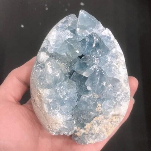 Natural Crystal Quartz Blue Calcite Cluster Geode Ore Stones Energy Reiki Specimen Aquarium Home Decoration Accessories Gemstone
