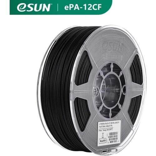 ESUN Nylon 12 carbon fiber ePA-12CF Filament 1.75mm 3D Printer Filament 1KG 2.2LBS 3D Printing Filament for 3D Printer