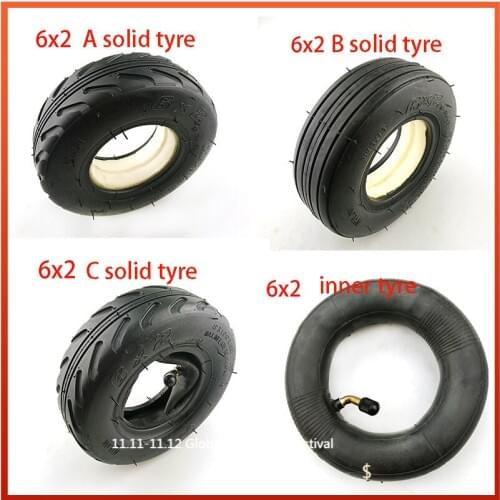 It is suitable for electric skateboard wheel chair car, 6 "tire F0 pneumatic car solid tire 6x2 pneumatic tire inner tube