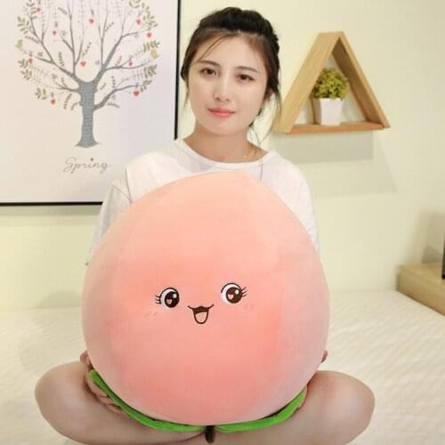 Peach Plush Toys Fruit Pillows Dolls Down Cotton Filling Fabric Comfortable Home Furnishings Room Decoration Gift to girlfriend