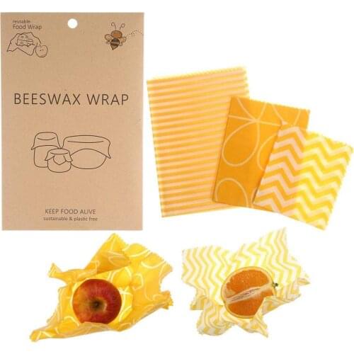 Beeswax Food Wrap Reusable Food Bee Wax Wrap Sandwich Cheese Fruit Wrap Cloth Yellow Beeswax wraps