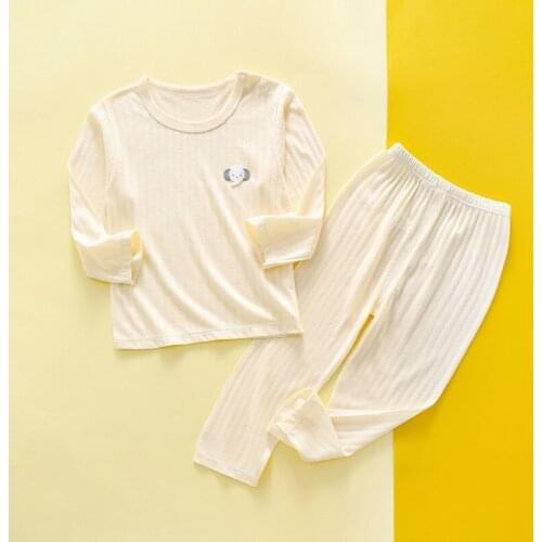 Baby Boys Pajamas Sets Cotton Long Sleeved Tshirt+pant Cartoon Clothing For Girls Autumn Sleepwear Pyjamas Trousers 3 6 9 12 18M