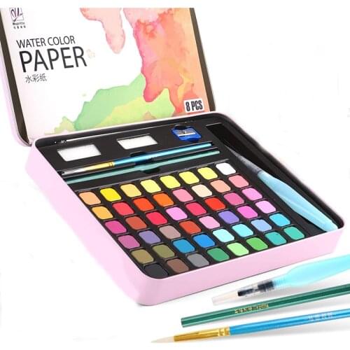Professional Watercolors Painting Set 48 Watercolor Paint Set in Delicate Box With Paint Brush School/Art Supplies Stationery