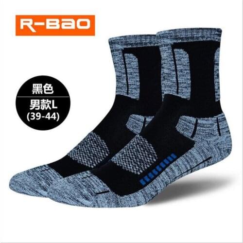 R-BAO Autumn Winter Outdoor Hiking Skiing socks Men Women High-quality Terry Running Sports Socks Deodorization Warm For 1pairs
