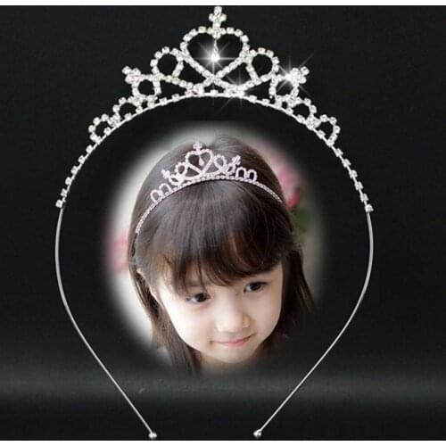 Christmas Kids Gifts Fashion Girls Rhinestone Princess Crown Headband Tiara Hair Sticks Princess Hairband Hair Accessories