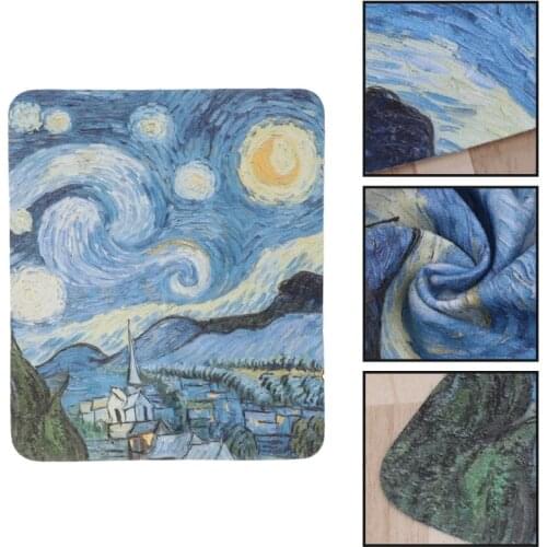 Retro oil painting Glasses Cloth Microfiber Clean Lens Dust Wiper Camera Screen Cleaner Soft Suede Deer skin flannelette