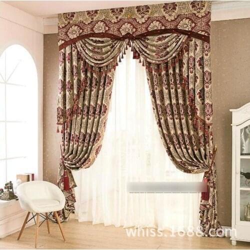 Curtains Fabric Elegant Luxury Blackout CurtainFor Living Room Blinds Jacquard Drapes panels European Window Treatments Panels