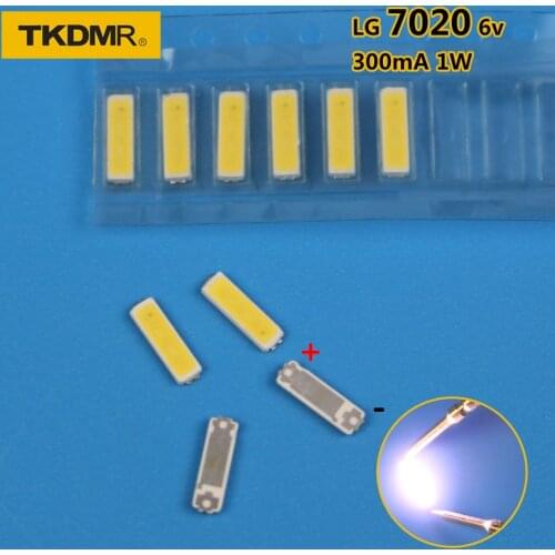 TKDMR 120PCS For LG LED LCD Backlight TV Application LED Backlight 1W 6V 7020 Cool white LED LCD TV Backlight TV Application