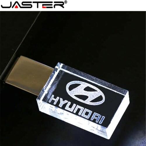 Modern Hyundai crystal + metal USB flash drive pendrive 4GB 8GB 16GB 32GB 64GB 128GB External Storage memory stick u disk
