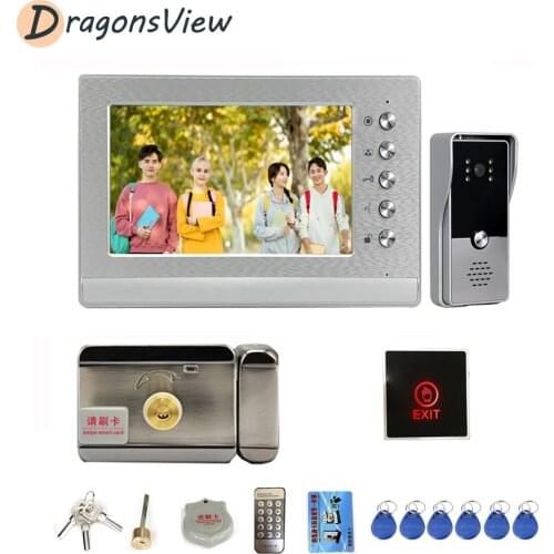 DragonsView Video Intercom 7’’ Indoor Monitor Wired 1000 TVL Visual Door Phone Doorbell Kit for Homes Business Day Night Vision