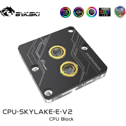 Bykski CPU Water Block use for INTEL LGA3647 / SKYLAKE Socket / Copper Radiator Block Liquid Cooling System / Metal Cover Black