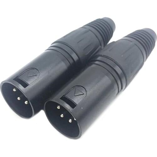 XLR 3/4/5 Pin Black Small Male Female Cannon XLR Audio Microphone Connector Balanced Plug for MIC Soldering Straight