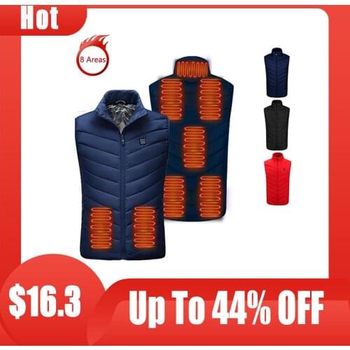 8 Areas Heated Vest Outdoor Warm Women and Men Hunting Vest Winter Camping Hiking Warm Sport Heated Jacket куртка с подогревом