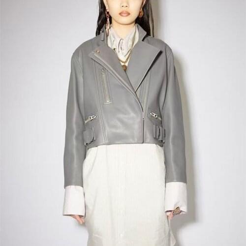 Women Coats 100% Genuine Leather 2021 Fashion Lady Natural Sheepskin Long Sleeves Jackets High Quality Soft H69