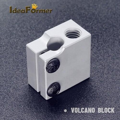2Pcs V6 Volcano Aluminium Heater Block 20x20x11.5 mm For 3D Printer Parts V5/V6 Extruder Volcano J-head Hot End Heating Block