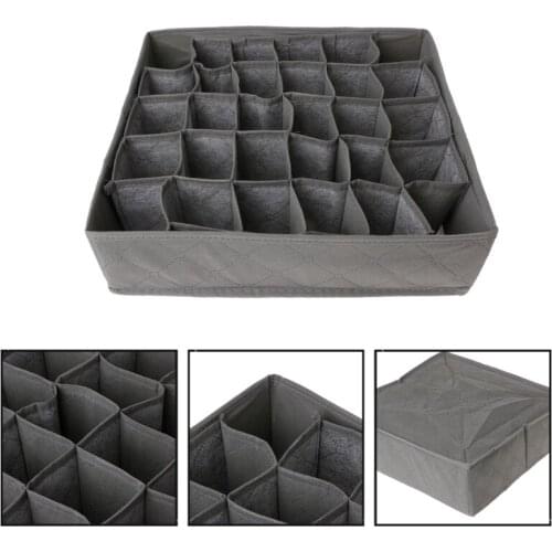 2018 NEW 30 Grids Storage Box Bra Underwear Socks Organizer Flodable Desk Organizer Non-Woven Fabric Drawer Closet