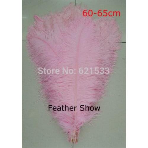 40pcs/lot Light pink ostrich feather for wedding table centerpiece decorations AA quality 60-65CM 24-26inches long
