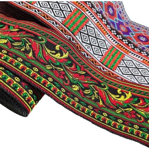 7M/roll Fabric Lace Trim 5cm Dress Collar Ribbon Tape Webbing Ethnic Tribal Nepal Thai India Boho DIY Sewing Craft
