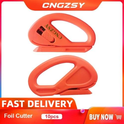 CNGZSY 10PCS Vinyl Wrap Foil Cutter Safety Snitty Recycling Blade Knife Car Sticker Carbon Fiber Film Install Cutting Tool 10E11
