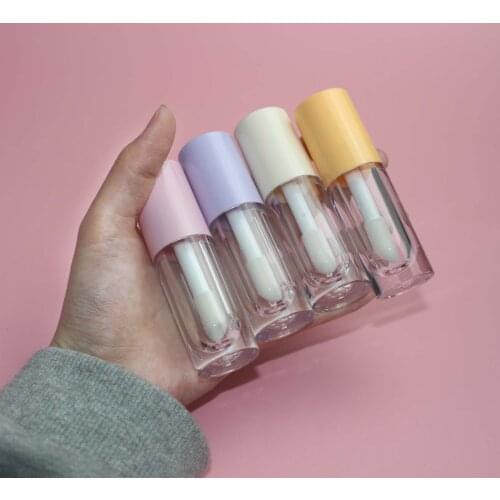 6ml Colored Lip Gloss Plastic Container/ Big Brush Tube PETG Material Corrosion Resistance