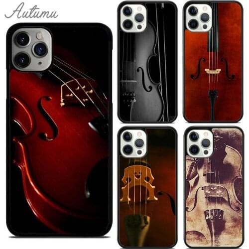 Wood Cello Violin Phone Case for iPhone 11 12 Pro Max mini X XR XS SE 2020 5 6S 7 8 Plus Samsung Galaxy S8 S9 S10 Cover shell
