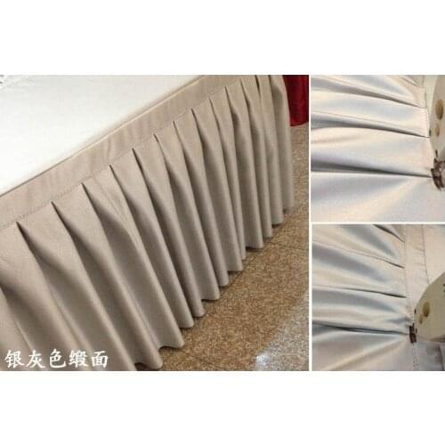 Quality thick satin face fabric table skirting wedding table skirt home table skirting