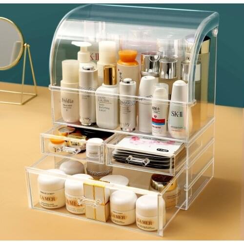 Large-capacity Cosmetic Storage Box, Transparent Drawer Type Desktop Mask Storage Dustproof Bathroom Waterproof Makeup Box