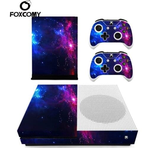 Colorful Starry City Custom Vinyl Console Cover For Microsoft Xbox One SLIM Skin Stickers Controller Protective For XBOXONE S