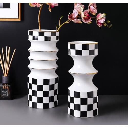 Creative Vase Nordic Light Luxury Ceramic Vase Hotel Club Art Deco Bottle Designer Handicraft Vase
